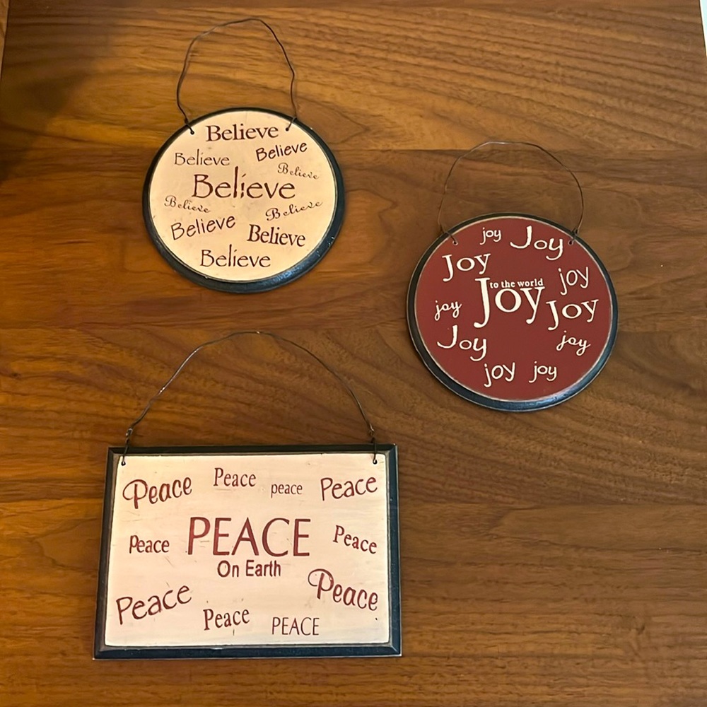 Set of 3 Decorative wooden signs
